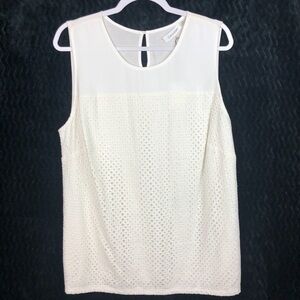 CALVIN KLEIN Size OX White Pull Over Blouse. NWT.